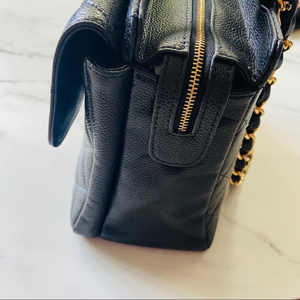 ❌SOLD❌ CHANEL Black Caviar 💎 Jumbo Flap Bag Zip - Picture 10 of 16